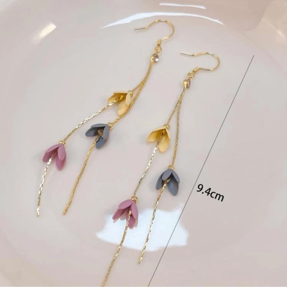 COPY - Petal Drop Tassel Earrings - Picture 5 of 5
